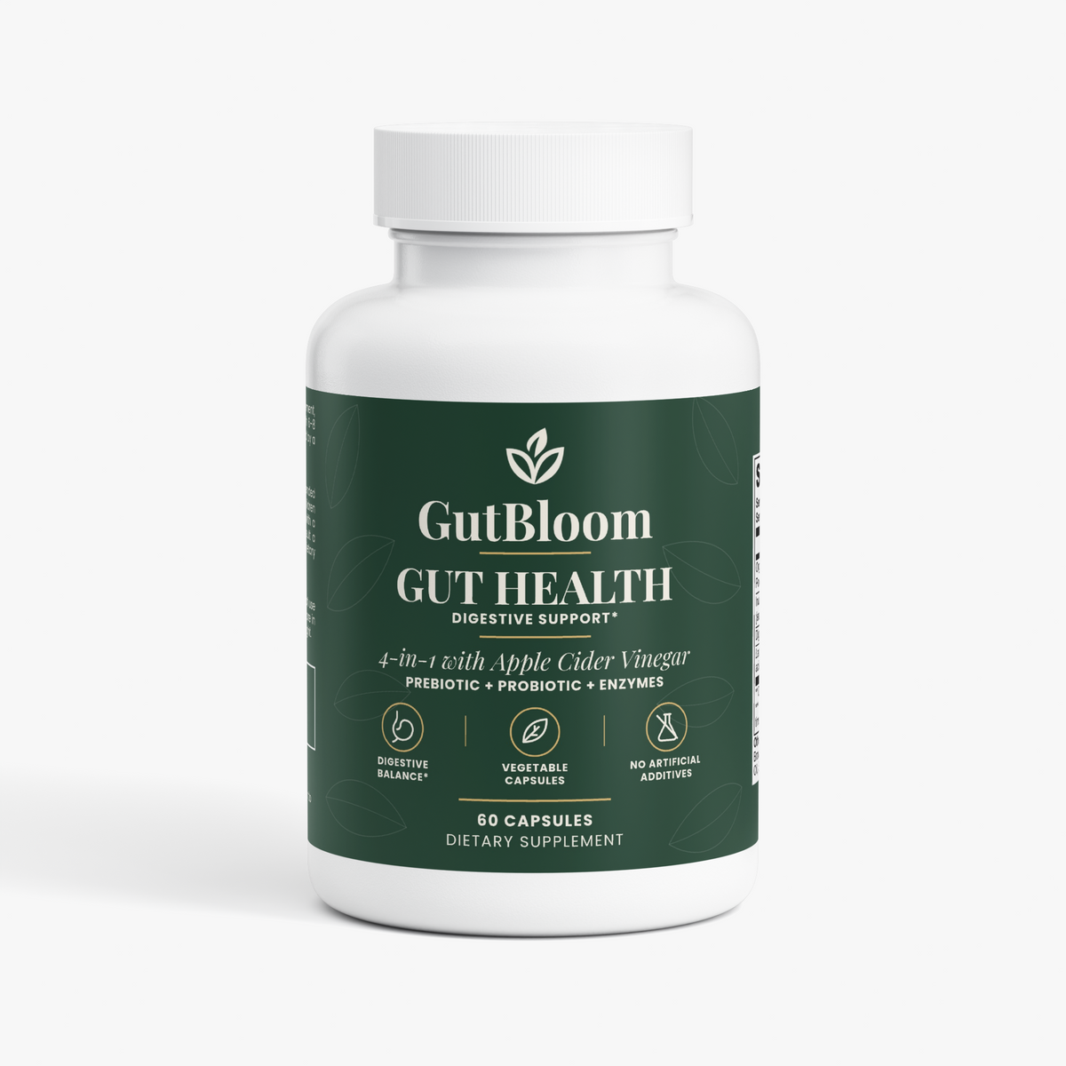 GutBloom Gut Health bottle, 60 capsules, 4-in-1 with apple cider vinegar