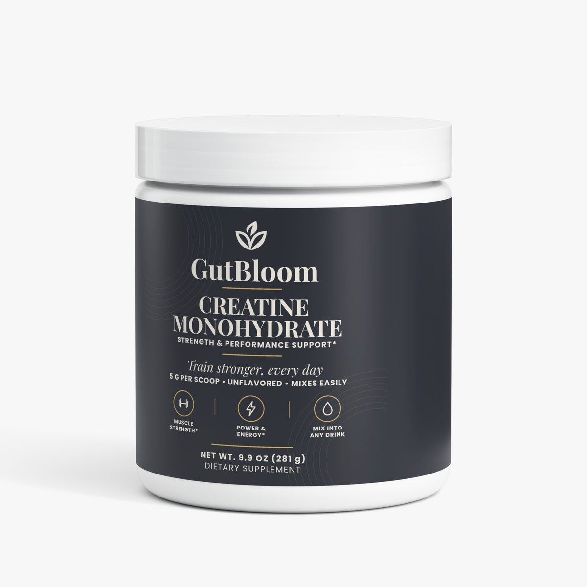 GutBloom Creatine Monohydrate tub, 281 g