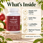What's inside: organic ACV powder, inulin fiber, L. acidophilus and DigeZyme enzymes