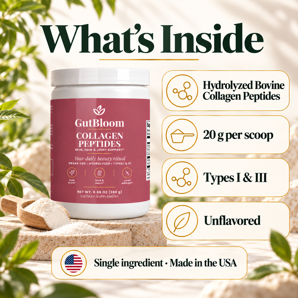 What's inside: hydrolyzed bovine collagen peptides, 20 g per scoop, unflavored