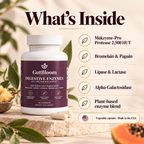 What's inside: Makzyme-Pro protease, bromelain, papain, lipase, lactase and alpha-galactosidase