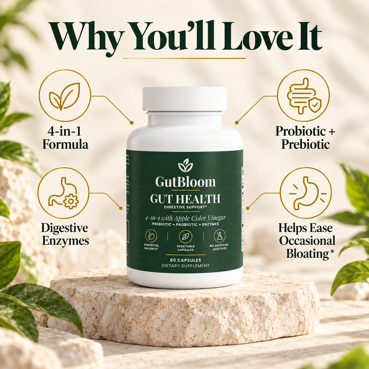Why you'll love it: 4-in-1 formula with probiotic, prebiotic and digestive enzymes