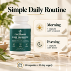 Simple daily routine: 1 capsule with breakfast and 1 with dinner