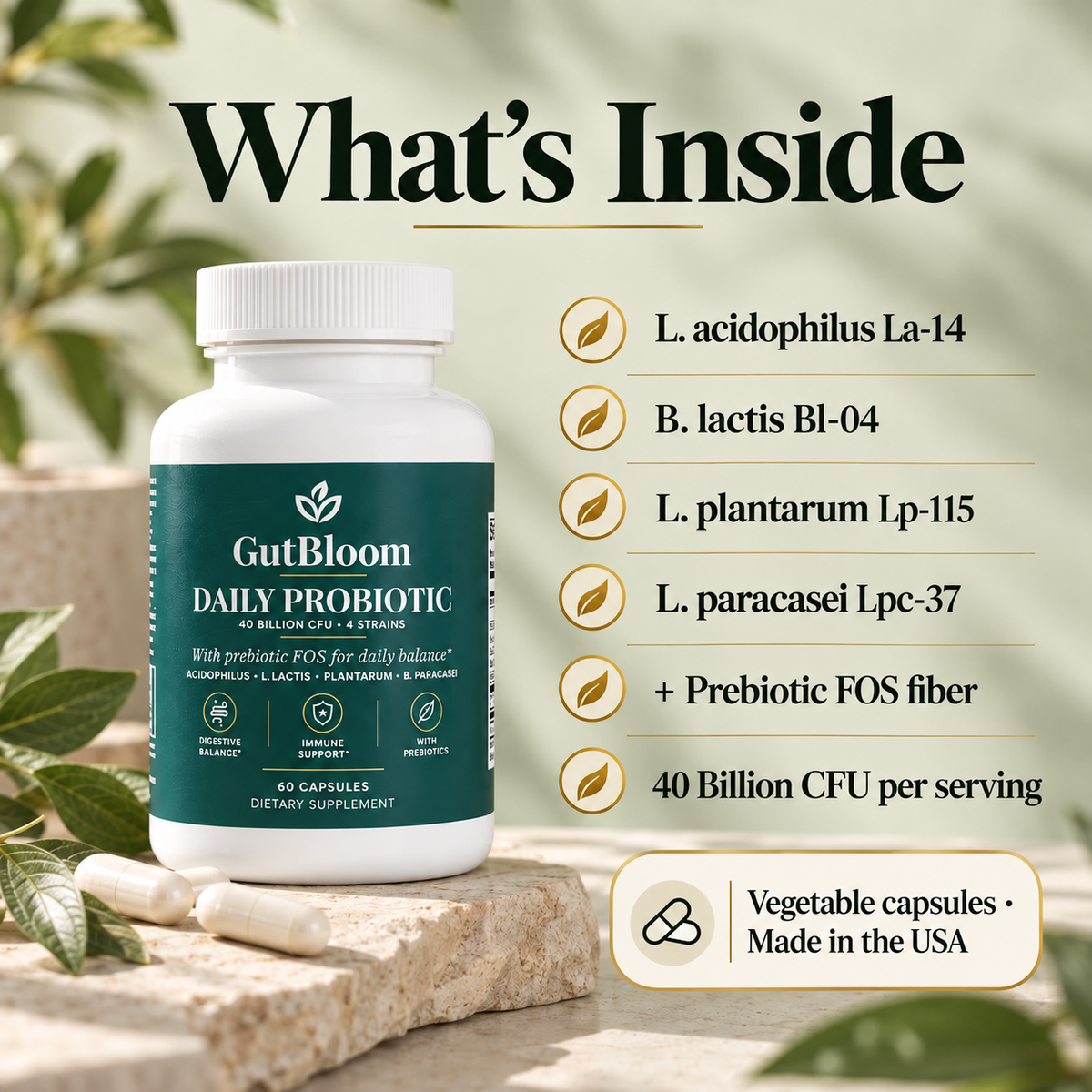 What's inside: La-14, Bl-04, Lp-115 and Lpc-37 strains plus prebiotic FOS