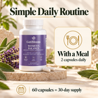 Simple daily routine: 2 capsules daily with a meal